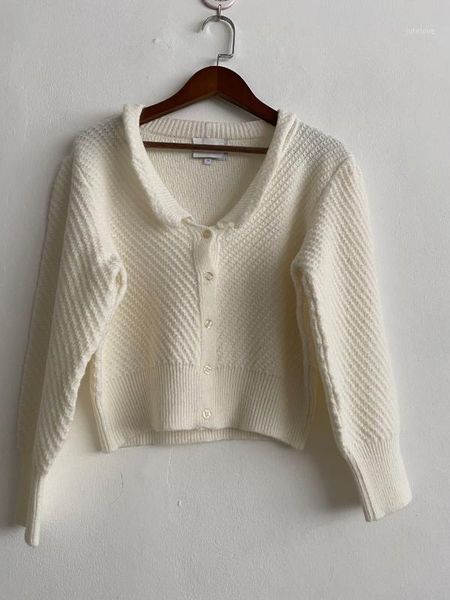 

women sweater 2020 early autumn new wool knitted cardigan1, White