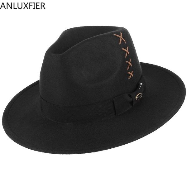 

stingy brim hats h7203 fedoras hat men women european american party winter fedora cap lady male sewing fashion all-match elegant banquet, Blue;gray