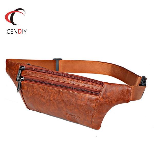 

waist bags 2021 brand men's packs male pu leather fanny pack belt bag phone pouch casual travel fashion small