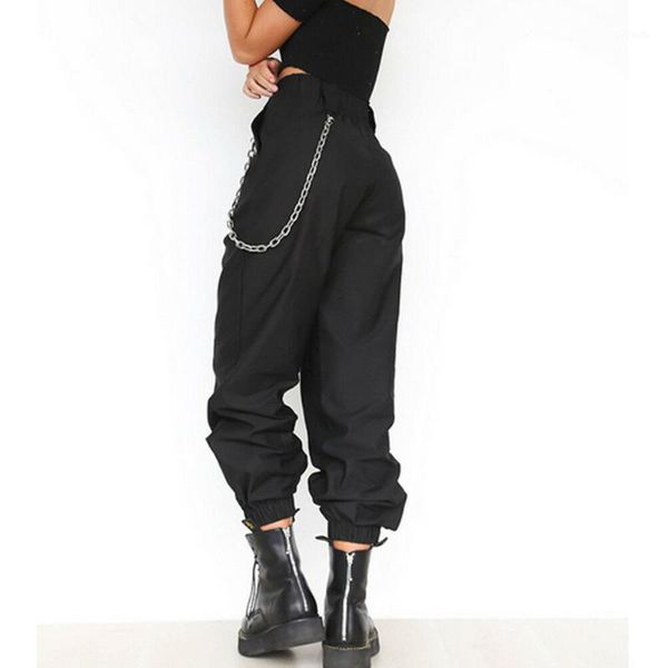 

new fashion women cargo trousers camo sweatpants hip hop joggers dance pants harajuku style casual long pants1, Black;white