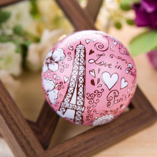

gift wrap creative ball tin plate wedding favor candy box printing iron present for guest party supplies 4pcs/lot