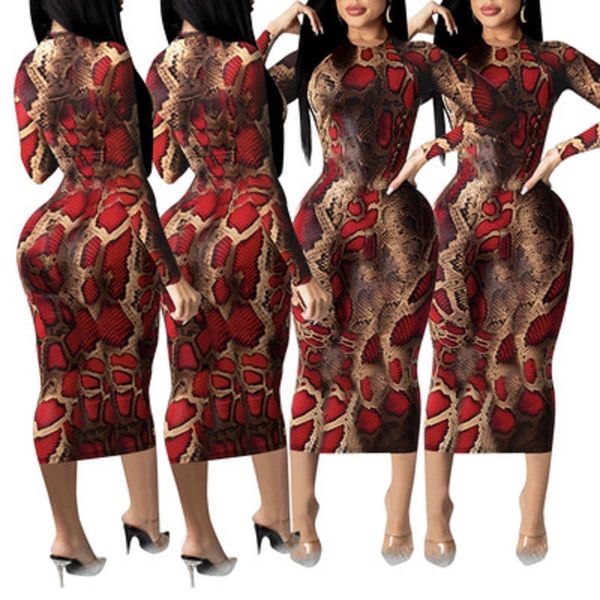 

selling womens dress autumn sping women long dress fashiom serpentine print casual dresses women new arrival bodycon dresses, Black;gray