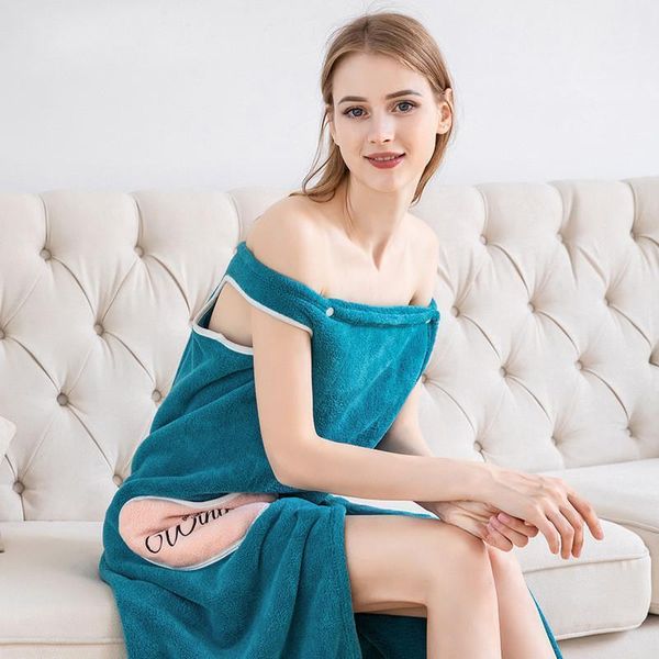 

women towel bathrobe home tube bath towel coral fleece thick absorbent bath bathing and quick-drying bathrobe1, Black;red