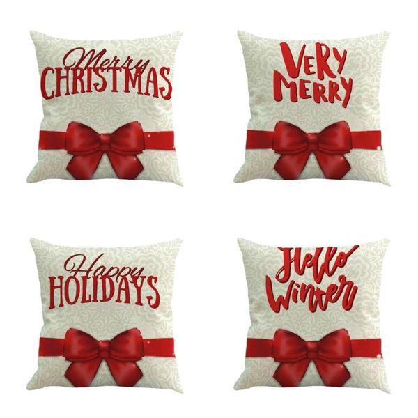 

cushion/decorative pillow pillowcase cushion cover 2021 merry christmas cotton linen 45x45cm home bedroom decor el car seat f915