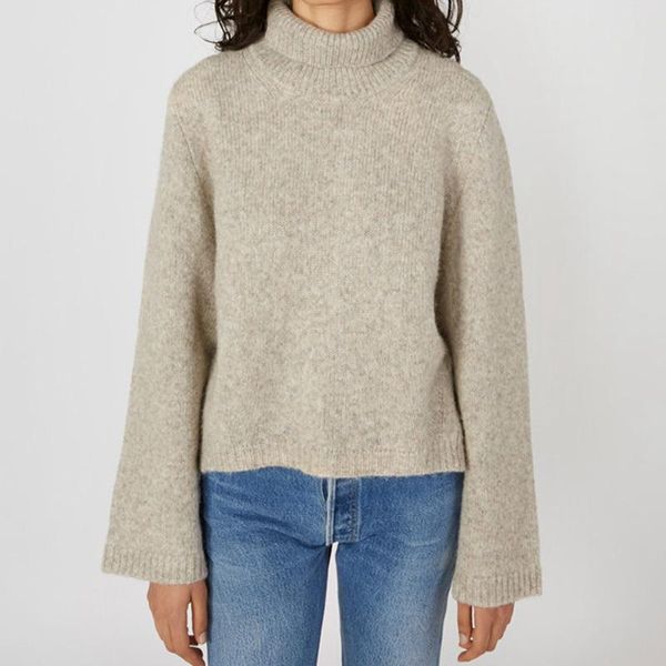 

women's sweaters turtleneck women knit sweater autumn winter long sleeve casual wild loose lady pullover, White;black