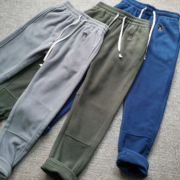 

yjz75 warm men's elastic waist versatile casual pants, Black