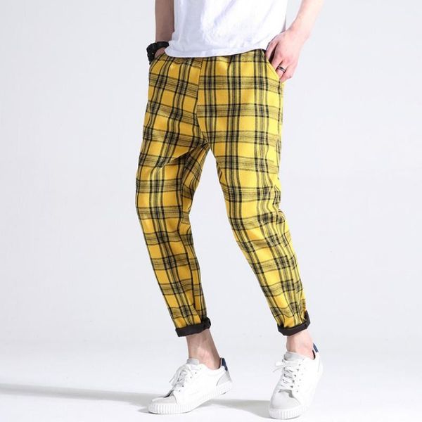 

pantalones casuales a cuadros para hombre, pantalones ajustados de primavera para hombre 2020, ropa nueva hombre, pantalone1, Black