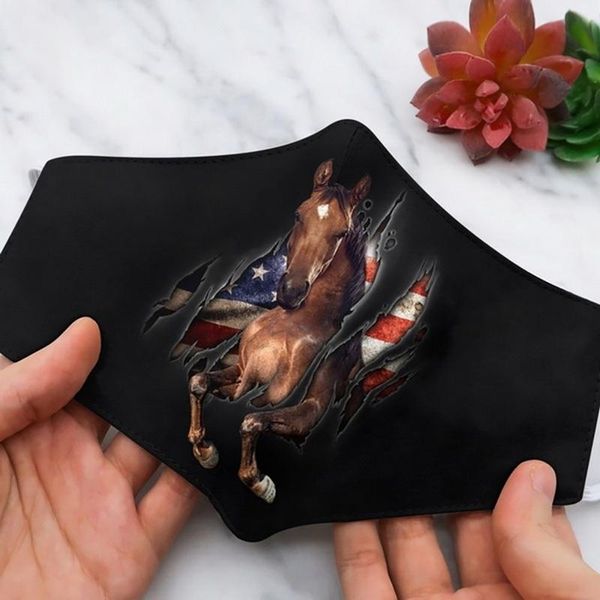 

конные кожные печати маски для лица многоразовые мужчины женщины мода маска дышащие маски ткань защитная защита моящаяся маска для рта sqctk