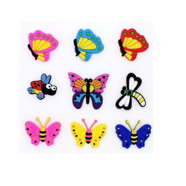 

cartoon girls boys shoes flower pvc charm hole garden shoes accessories fit bands bracelets croc jibz kids gifts decoration wristband buckle, White;pink
