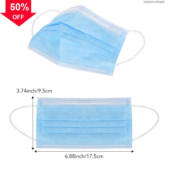 

protective anti 200pces pm2.5 f5t5g disposable 3-layer facial dust leather face mask stock breathable in mk04