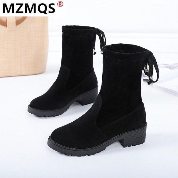 

новые зимние сапоги женские 2020 черный храните теплые ботилью лодыжки для женщин толстые каблуки на дама хлопчатобумажная обувь ботас муж, Black