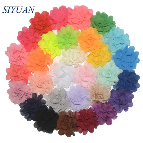 300 teile / los 20 farbe u pick 2 zoll kleine chiffon blütenblätter blumen flache back diy handwerk hochzeit dekoration großhandel liefern th50 lj201226