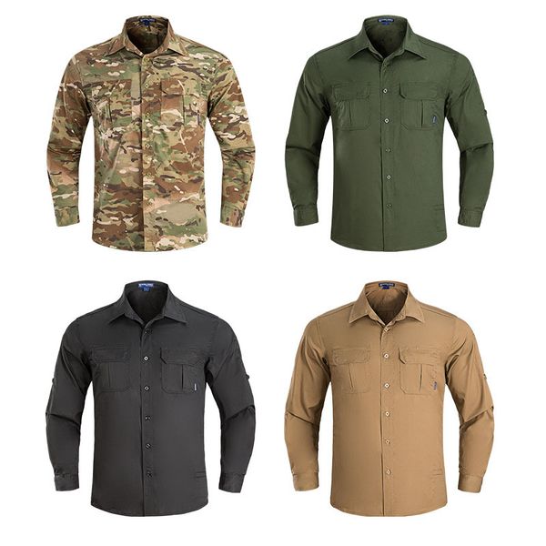 Camisa de camuflagem tática para esportes ao ar livre, caça na selva, floresta, tiro, batalha, vestido, uniforme, combate, roupas BDU, NO05-137