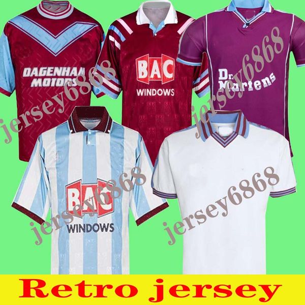 

1991 1992 centenary retro soccer jersey cole di canio lampard dicks 93 95 camiseta home ham vintage football shirt, Black