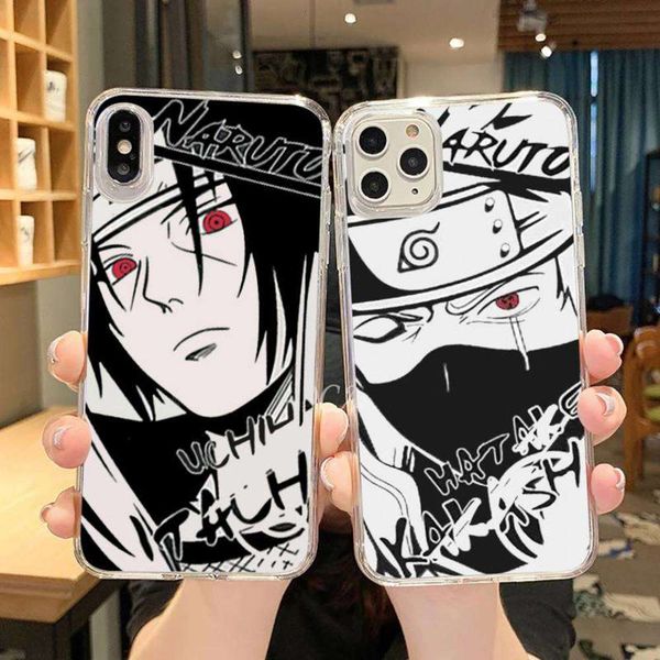 

3naruto cuffs uchiha animated transparent case for vip 6 7 8 11 12 s mini pro x xs x xr max pluscf1