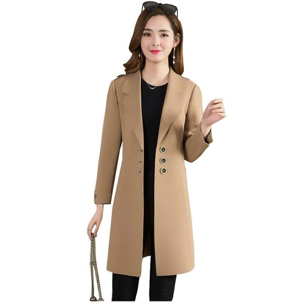 

2020 new autumn and winter women woolen coats female clothing women windbreaker jacket long slim plus size outerwear, Tan;black