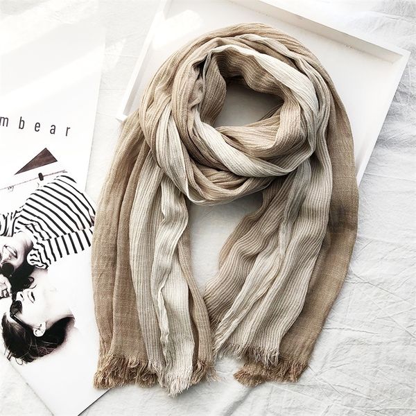 

bufandas mens scarf fashion brand striped scarf spring autumn warm soft shawls cotton tassel scarves y201007, Blue;gray