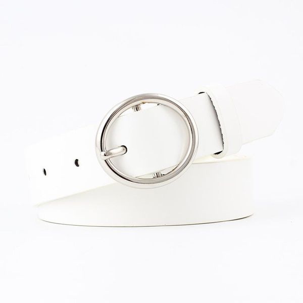 

fashion imitation leather women belt solid color pin buckle belt casual youth student cowboy pants, Black;brown