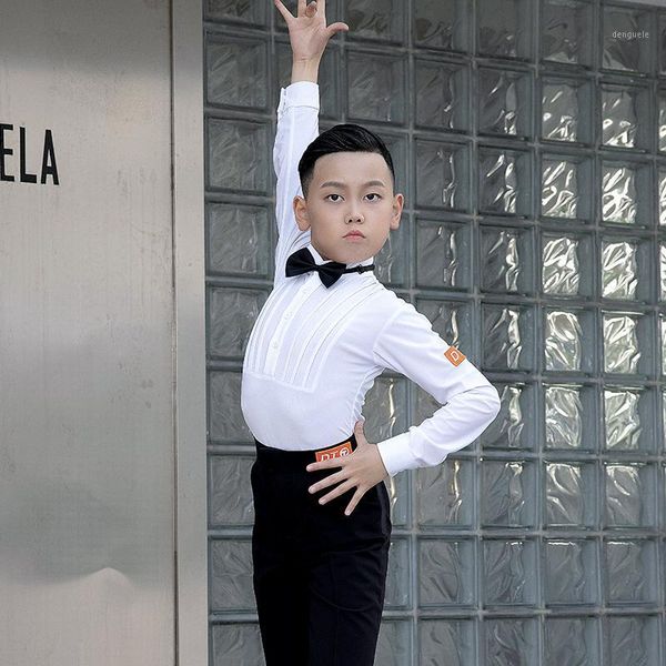 

latina dance for boys competition shirts dance outfits stage costume tango clothes ballroom practice wear jl21821, Black;red