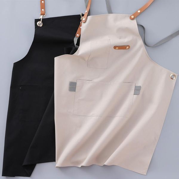 

aprons pure cotton canvas apron custom logo printing home kitchen women fashion