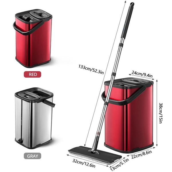 

плоский сжатый спрей швабра свободная рука, вырезываясь из нержавеющей стали с ковшом спин чистящий микрофибр шваброй домашний кухонный пол