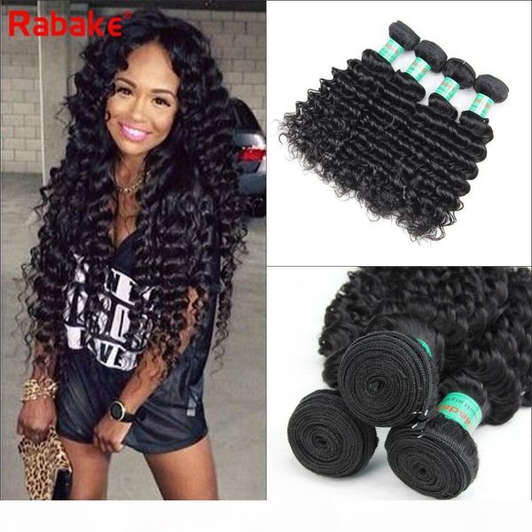 

peruvian human hair bundles deep wave deep curly rabake 8a peruvian virgin hair weave bundles 100% unprocessed curly wefts ing, Black