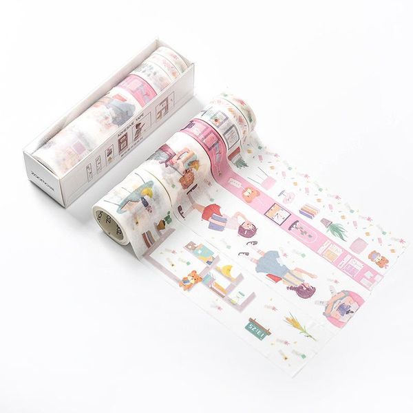 

2016 mm 6 pcs worry solution library series diary kawaii washi masking tape paper scrapbooking stationery decorative tape h