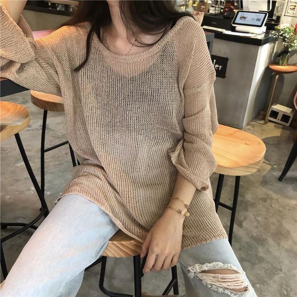 

womens sweater pullover 2021 spring summer new loose large size knit sweater women fashion shirt thin section female, White;black