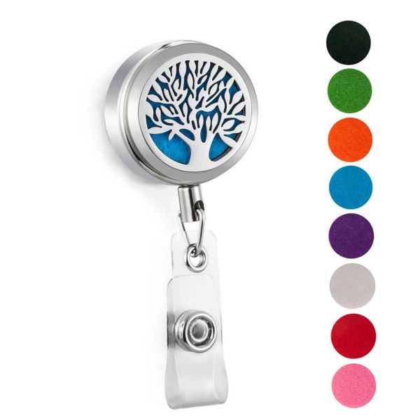 

2020 stainless steel diffuser locket pendant badge reel with pads, Silver