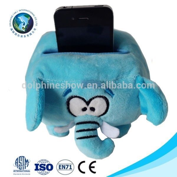 

wholesale cute kids toy stuffed soft blue elephant toy plush mobile phone holder