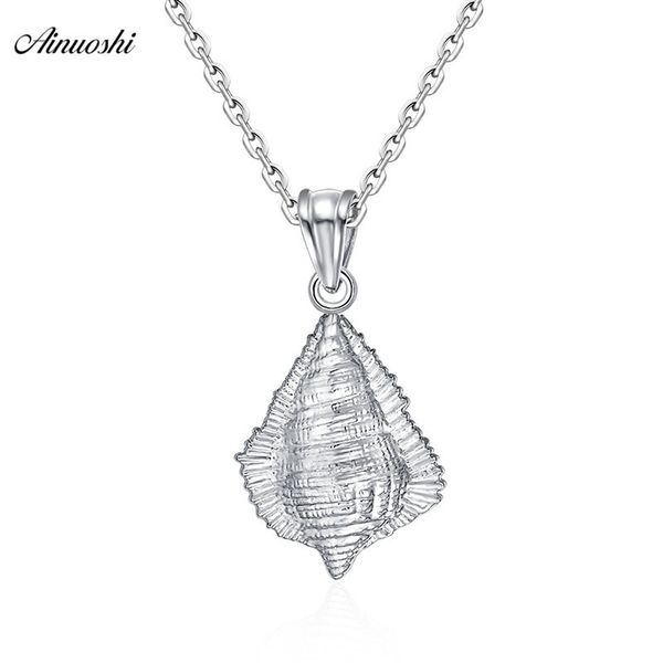 

new trendy 925 solid sterling silver shell charm pendant conch shape solitaire pendant for women birthday & party accessories y200107, Bronze;silver