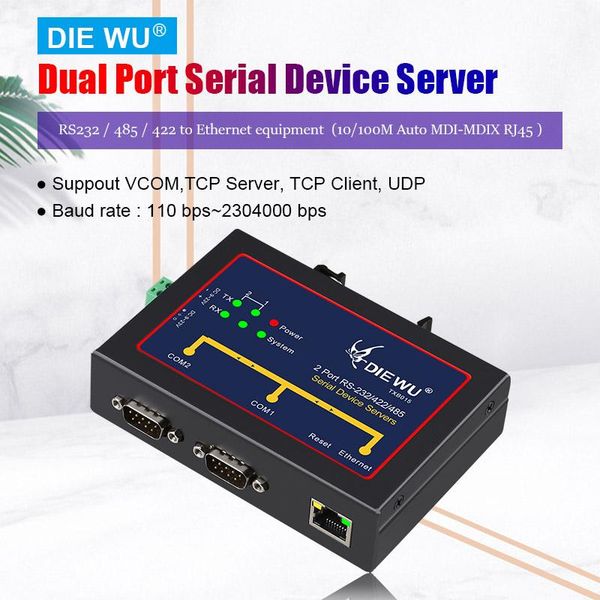 

network switches txi015 double serial device rs232 rs485 rs422 ethernet server modbus multi-host polling support vcom/tcp server/ tcp client