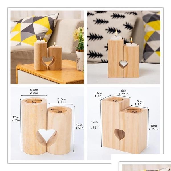 

wooden tea light candle holder heart hollowed-out candlestick romantic table decoration for home birthday party w bbyakf bde_luck