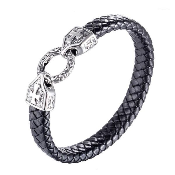 

titanium steel jewelry trendy creative cross flower dragon head bracelets retro fashion men's accessories gift1, Golden;silver