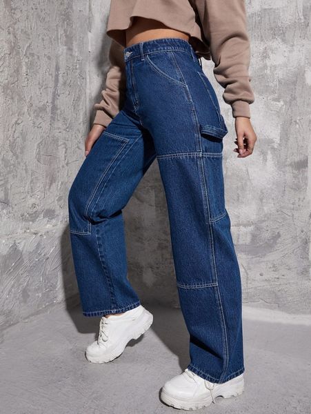 

zipper fly panel boyfriend jeans q4xn#, Blue