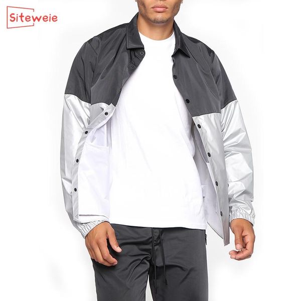 

siteweie men's outdoor sportswear patchwork casual quick-drying jacket youth leisure outerwear men clothing fashion jackets g491, Black;brown