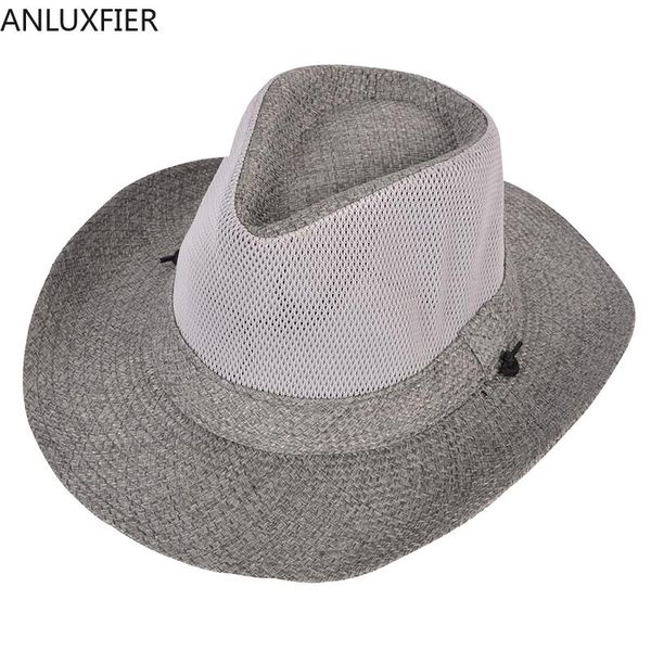 

h7544 outdoor sun protection sunhat men's summer casual breathable sunscreen cap mountaineering sunshade anti-ultraviolet hat, Blue;gray