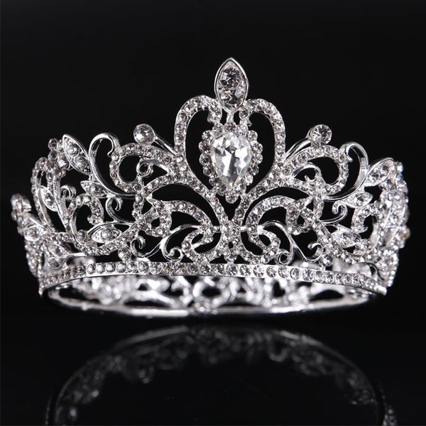 

full circle crystal rhinestone tiara crowns hair band headpiece silver color diadem hair jewelry wedding bridal accessories sl j0121, Slivery;golden