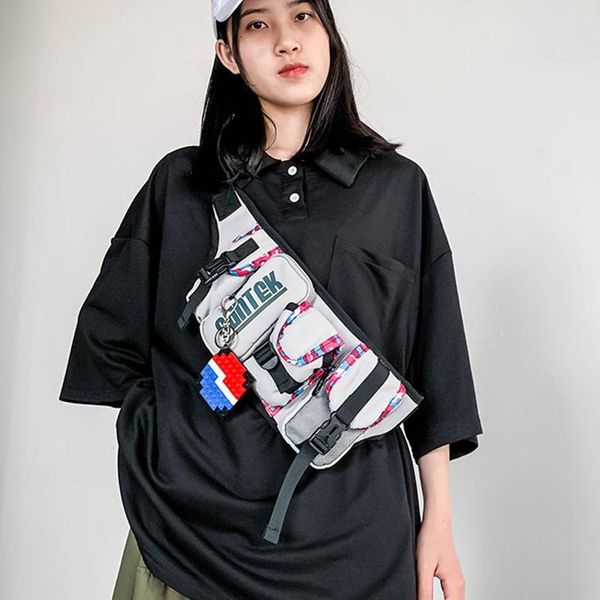 

waist bags reflective fanny pack phone nylon hip hop belt bag multifunction crossbody chest casual