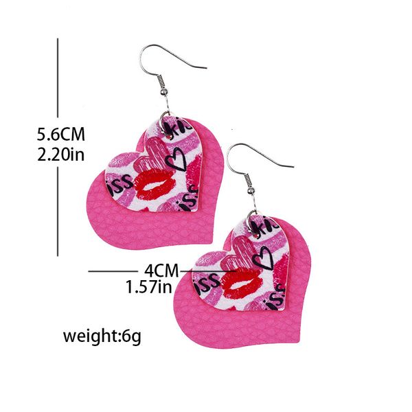 

2021 new valentine's day multi-layer leather earrings, Silver