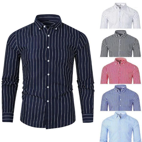 

fashion men's autumn winter casual slim striped long sleeve shirts beach blouse w9161, White;black