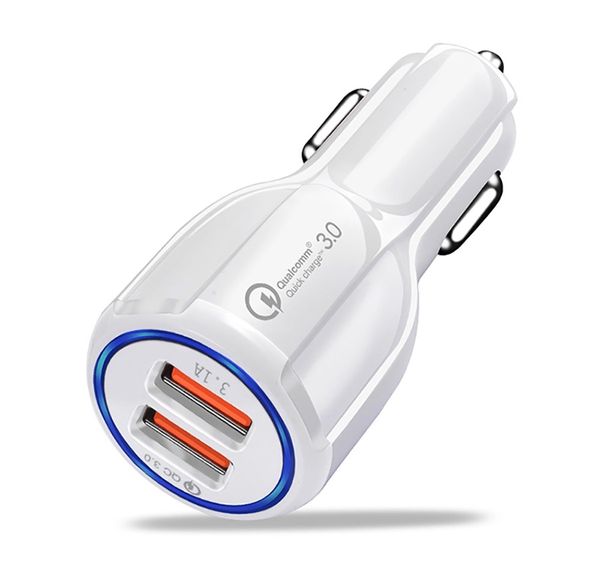 

dual usb-выход qc3.0 автомобильное зарядное устройство 3.1a быстрое заряда для iphone для galaxy cell phones таблетки