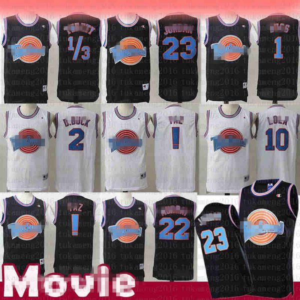 

james 1 bugs movie space jam tune squad jersey 10 lola 2 d.duck taz 22 bill murray 1/3 tweety jerseys 23 michael lebron 23, Black;red