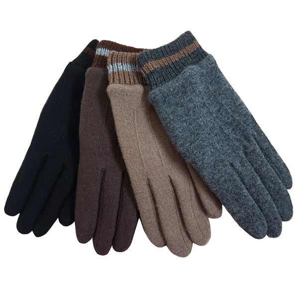 

kraska autumn and winter new men's double layer plush warm leisure wool touch screen gloves