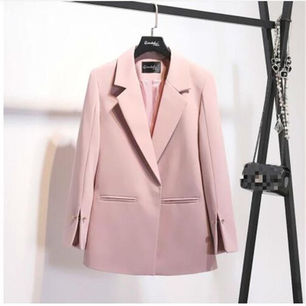 

women's suits & blazers 2021 spring pattern coat notched collar spilt sleeve pearls decoration pocket ladies fashion blazer bc031, White;black