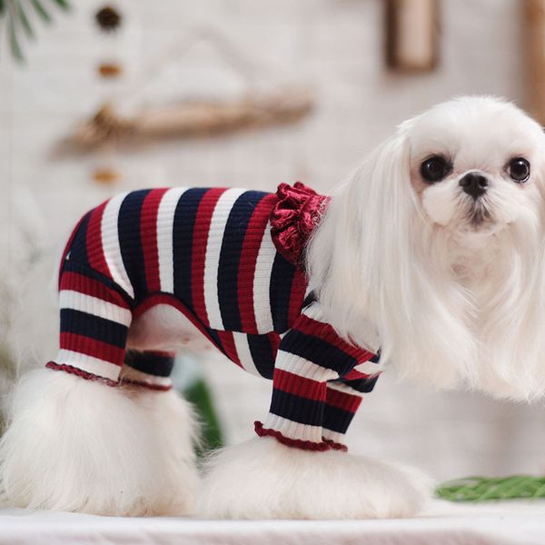 

2021 fall and winter new puppy four-legged clothes velvet four-legged clothes teddy puppy fun pet clothes