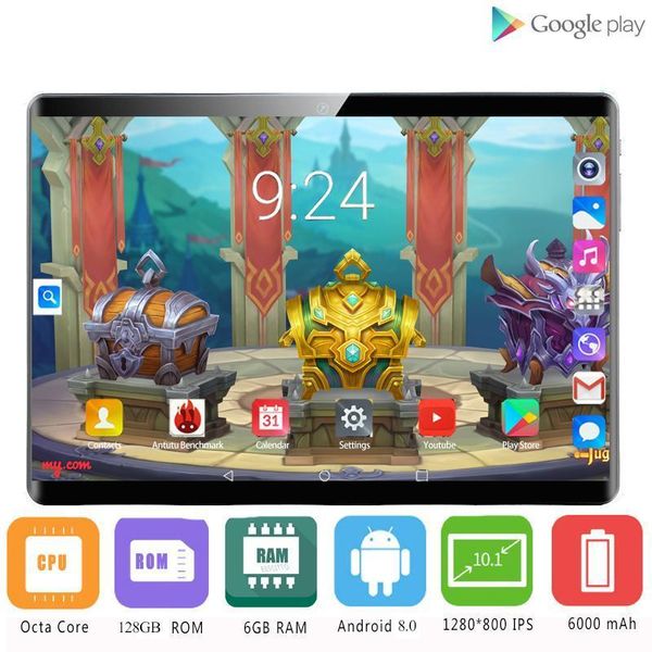 

tablet pc 2021 est global version 2.5d glass screen octa core 4g lte 10.1 inch android 8.1 os 10 cores 6gb ram 128gb rom ips wifi gps1