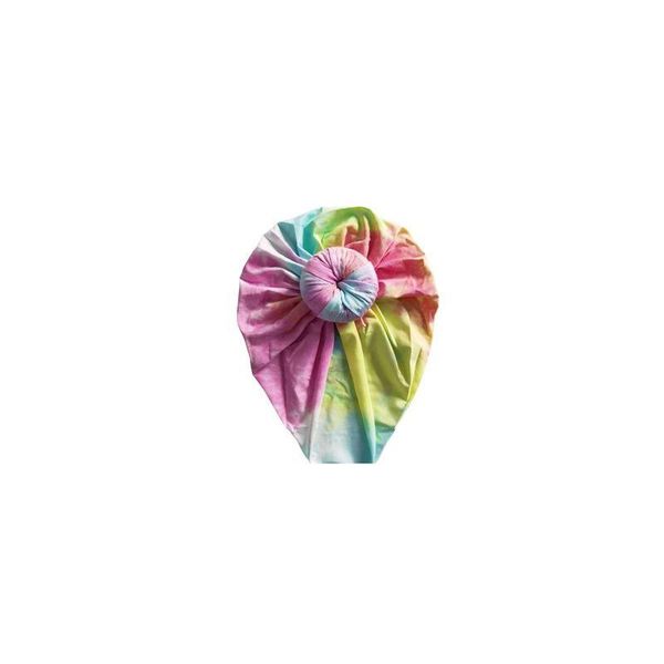 

multicolor tie-dye fashion donut baby hat cotton elastic beanie cap newborn baby headbands turban infant hats hair acc qylcqb, Yellow