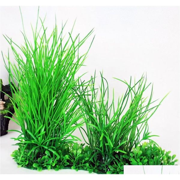 

green live aquarium artificial plant ornament plastic plants fish tank landscape water plants grass decoration decor tx16h
