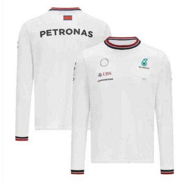 

petronas mercedes sweatshirts t shirts f1 formula one racing mens women casual long sleeve t-shirt benz lewis hamilton team work clothes xp9, White;black